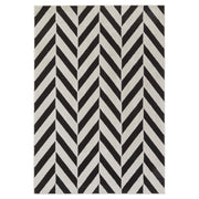 Optika Black Ivory Chevron Herringbone - T9024 - 5' x 8'