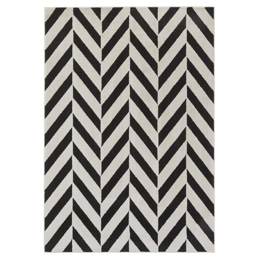 Optika Black Ivory Chevron Herringbone - T9024 - 5' x 8'