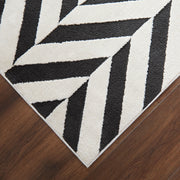 Optika Black Ivory Chevron Herringbone - T9024 - 5' x 8'