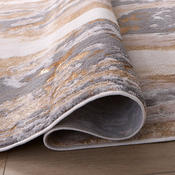 Terra Gray Orange Painterly - T9025 - 8' x 11'