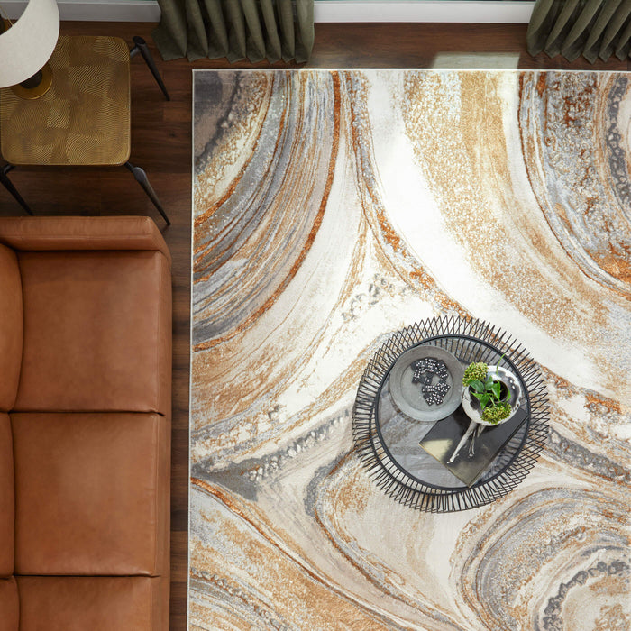 Terra Gray Orange Marbled - T9027 - 10' x 13'