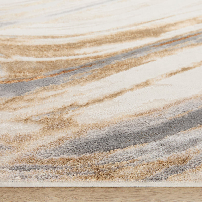 Terra Gray Orange Waves - T9028 - 5' x 8'