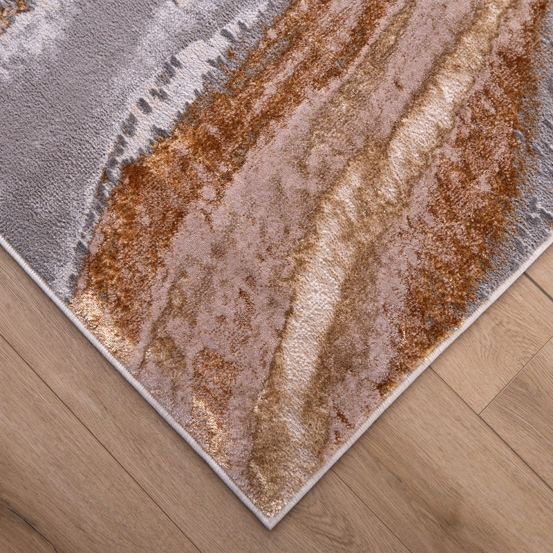 Terra Gray Orange Marbled - T9029 - 5' x 8'