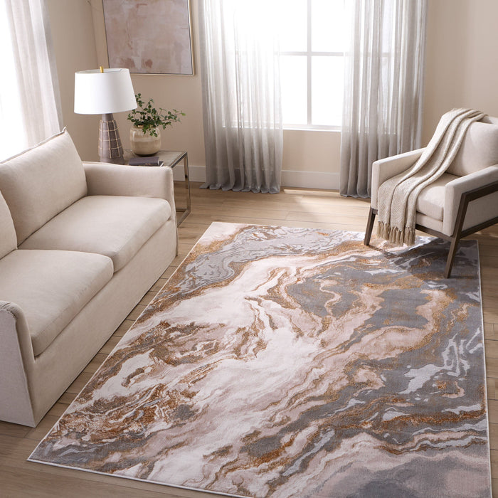 Terra Gray Orange Marbled - T9031 - 2' x 3'