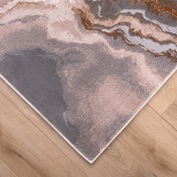 Terra Gray Orange Marbled - T9031 - 2' x 3'