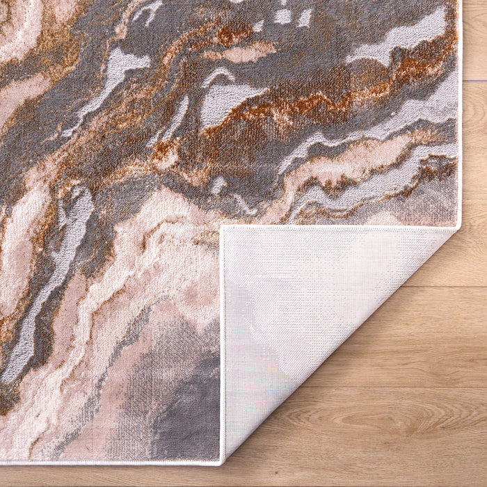 Terra Gray Orange Marbled - T9031 - 2' x 3'