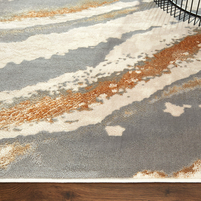 Terra Gray Orange Marbled - T9032 - 8' x 11'