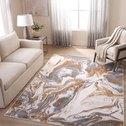 Terra Gray Orange Marbled - T9033 - 5' x 8'