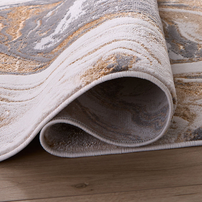 Terra Gray Orange Marbled - T9033 - 5' x 8'