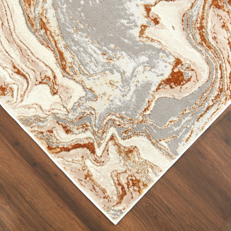 Terra Gray Orange Marbled - T9034 - 5' x 8'