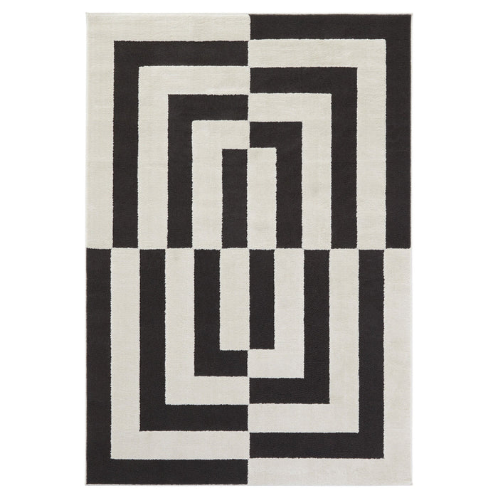 Optika Black Ivory Geometric - T9035 - 2' x 3'