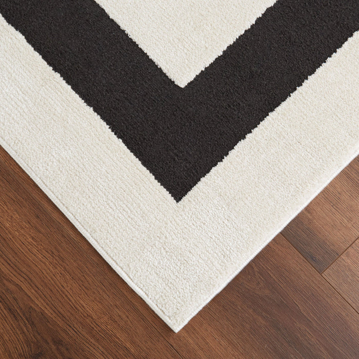 Optika Black Ivory Geometric - T9035 - 7' x 9'