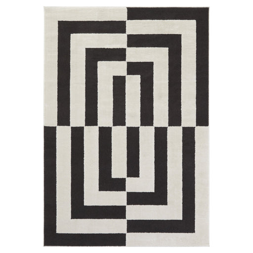 Optika Black Ivory Geometric - T9035 - 5' x 8'