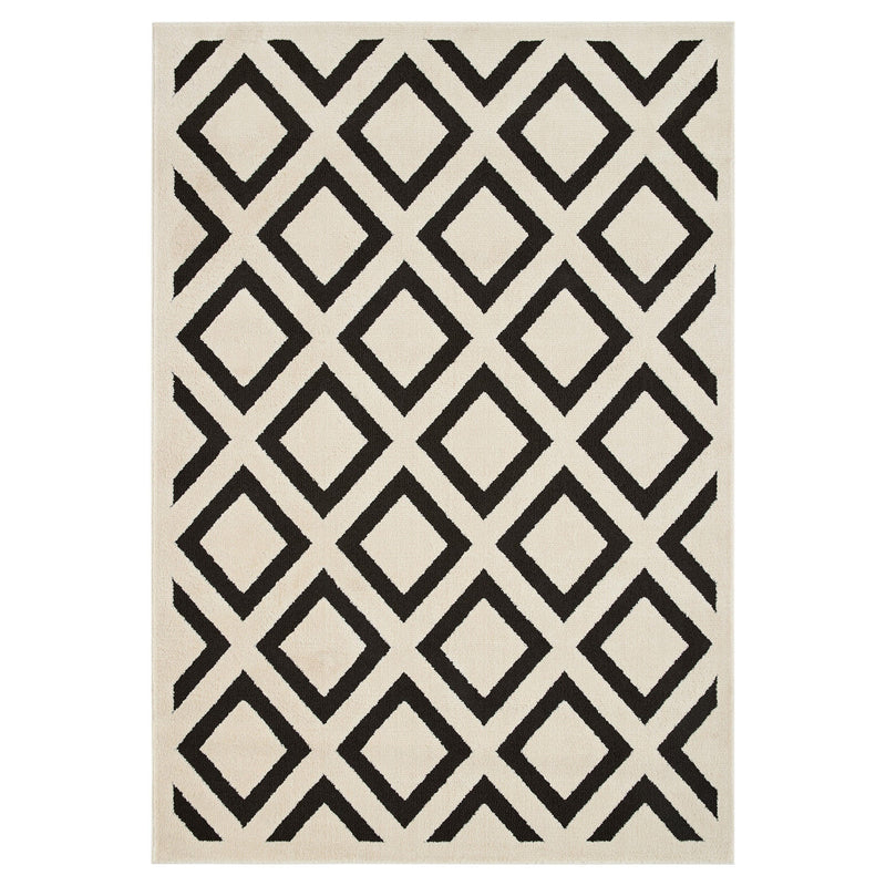 Optika Black Ivory Geometric - T9036 - 5' x 8'