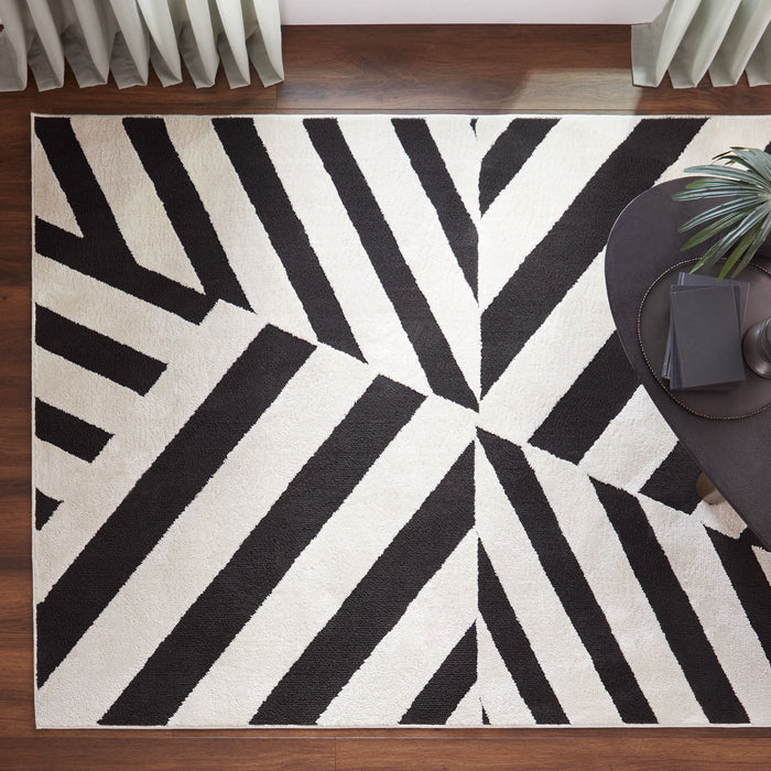 Optika Black Ivory Geometric - T9037 - 7' x 9'