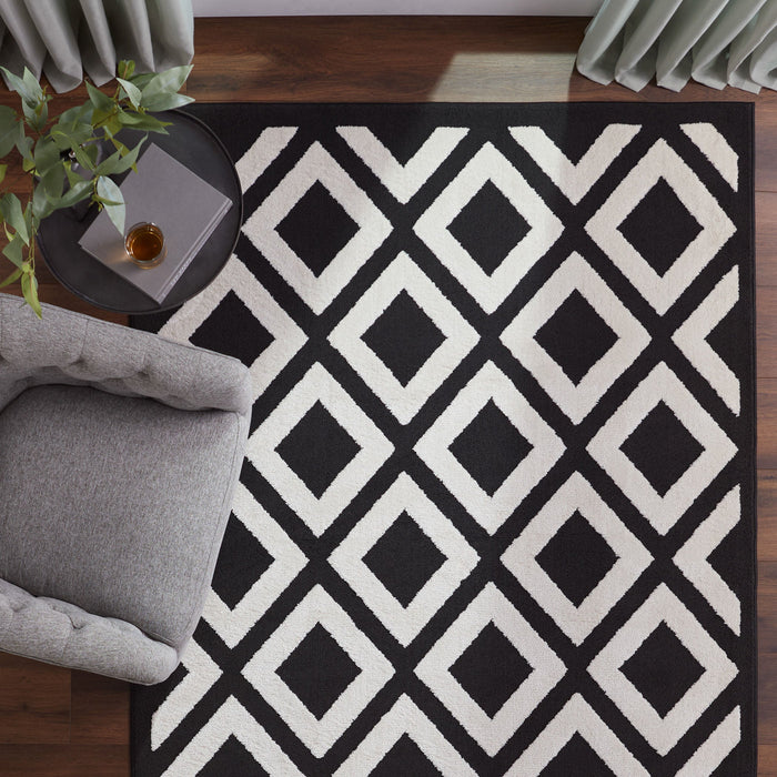 Optika Black Ivory Geometric - T9038 - 10' x 13'
