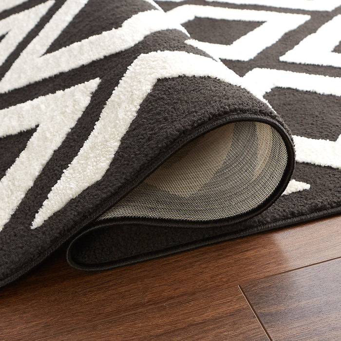 Optika Black Ivory Geometric - T9038 - 7' x 9'