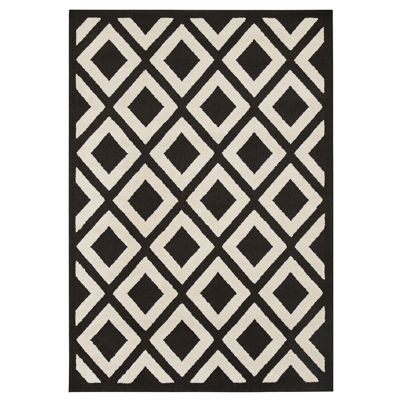 Optika Black Ivory Geometric - T9038 - 5' x 8'