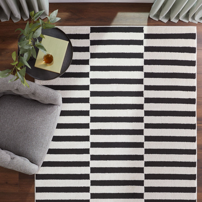 Optika Black Ivory Geometric - T9039 - 5' x 8'