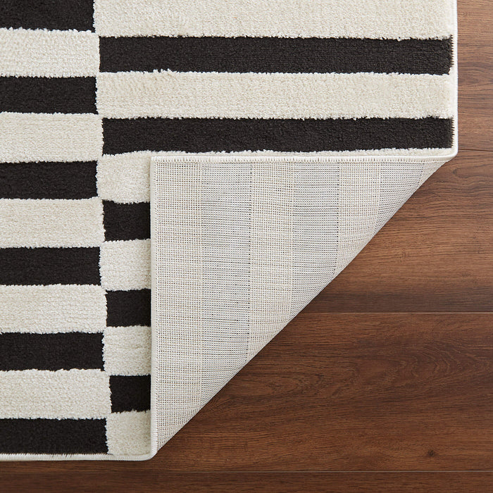 Optika Black Ivory Geometric - T9039 - 7' x 9'
