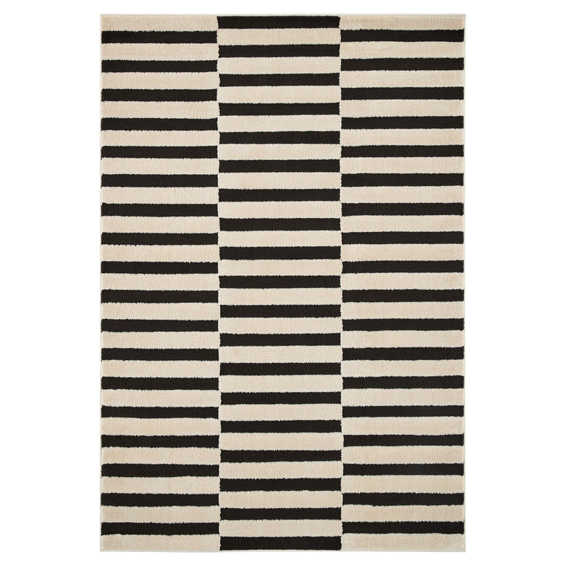 Optika Black Ivory Geometric - T9039 - 5' x 8'
