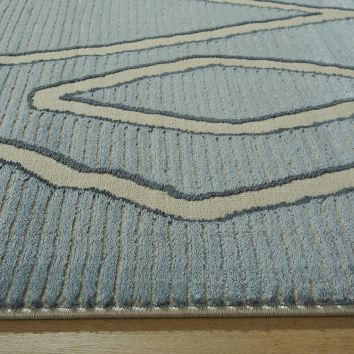 Eclectic Luxe Blue Geometric - U5005 - 2' x 3'