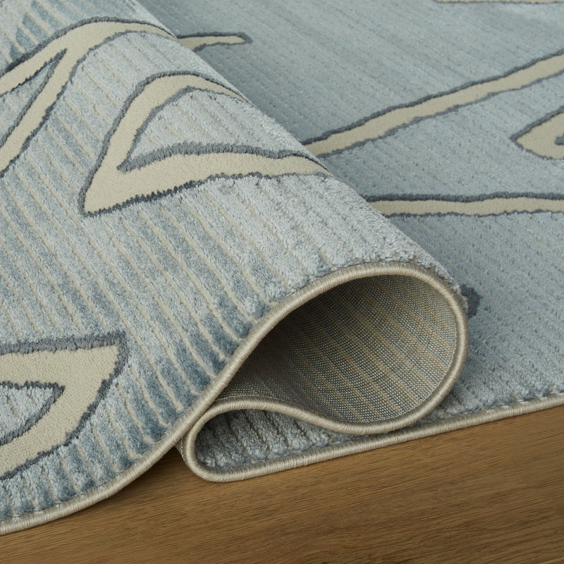 Eclectic Luxe Blue Geometric - U5005 - 5' x 8'