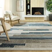 Betsi Blue Geometric - U5010 - 5' x 8'