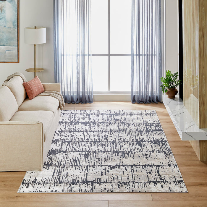 Jasmine Black Painterly - U5016 - 7' x 9'