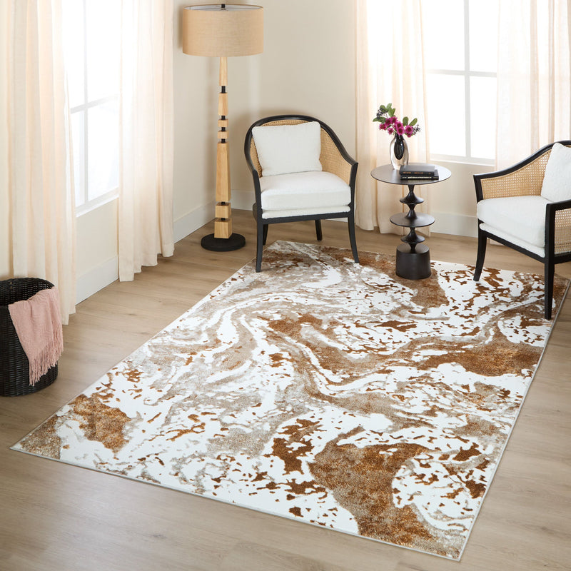 Melet Orange Marbled - U5025 - 5' x 8'