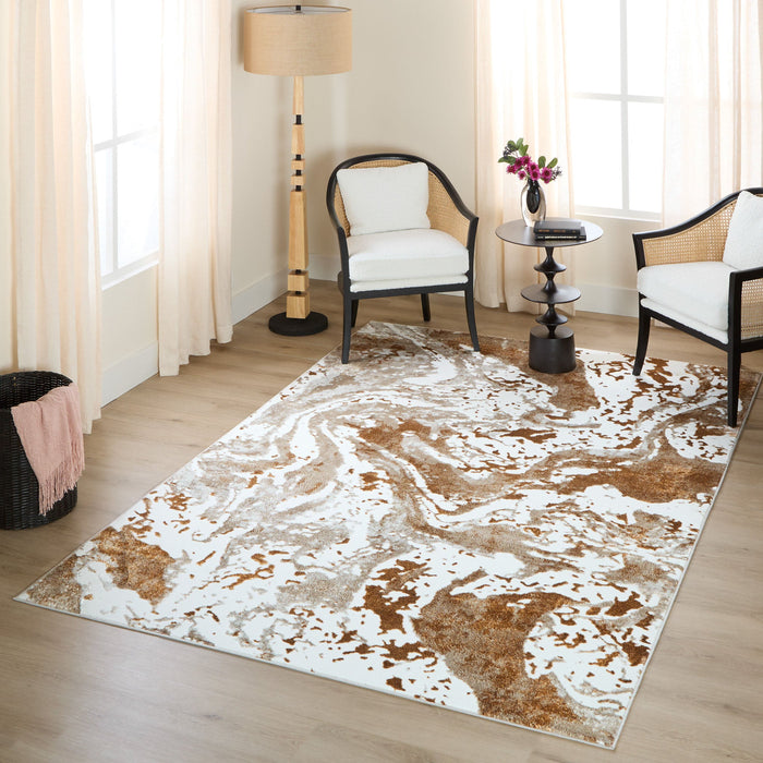 Melet Orange Marbled - U5025 - 5' x 8'