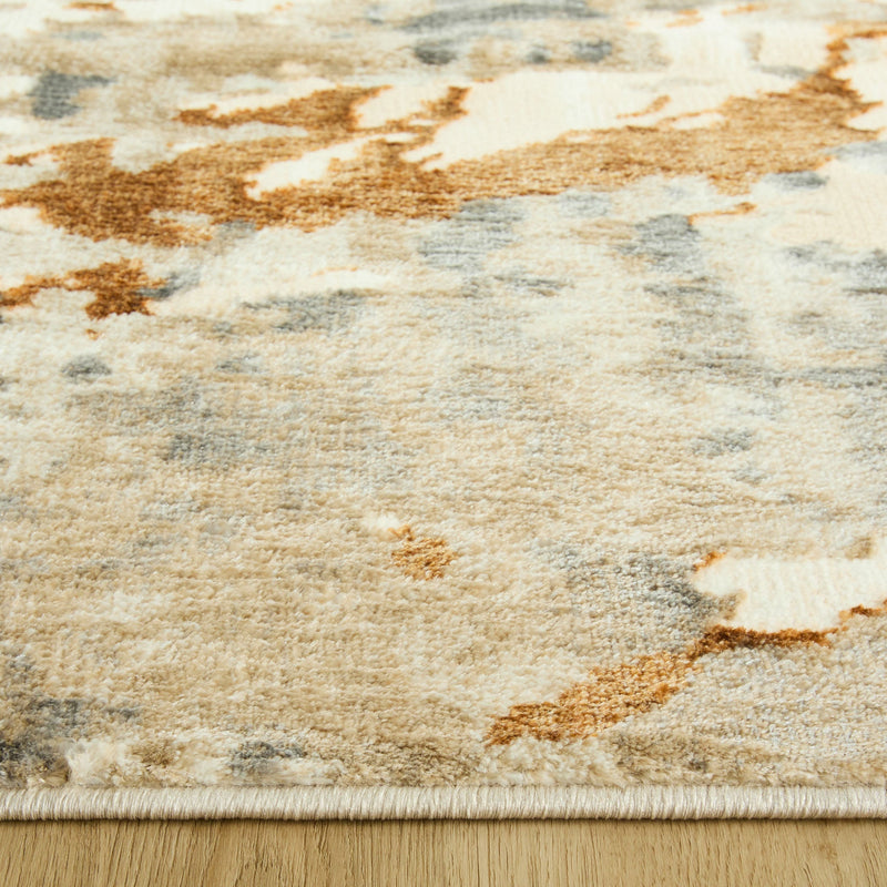 Melet Gray Orange Painterly - U5026 - 5' x 8'