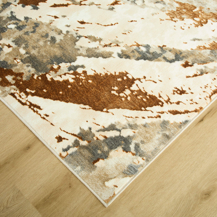 Melet Gray Orange Painterly - U5026 - 10' x 13'