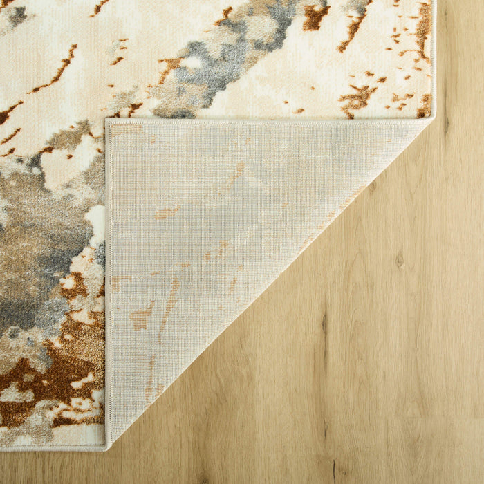Melet Gray Orange Painterly - U5026 - 2' x 3'