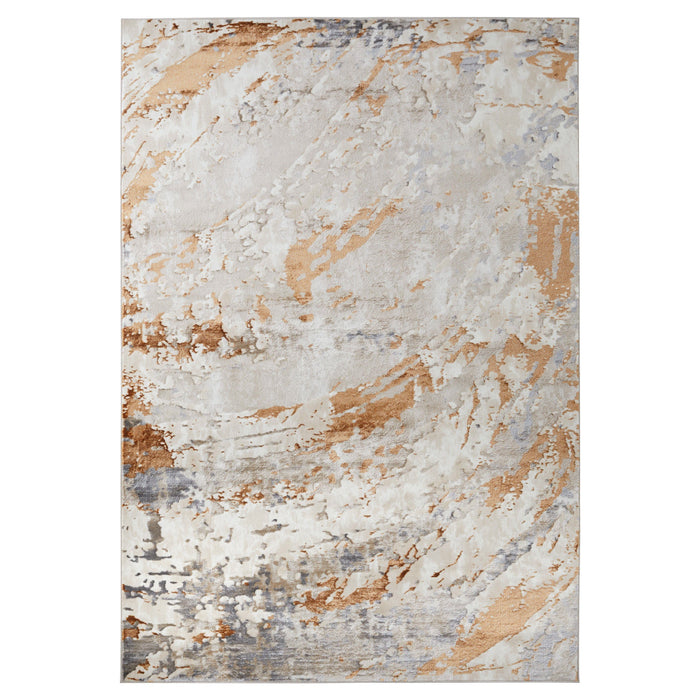 Melet Gray Orange Painterly - U5026 - 5' x 8'