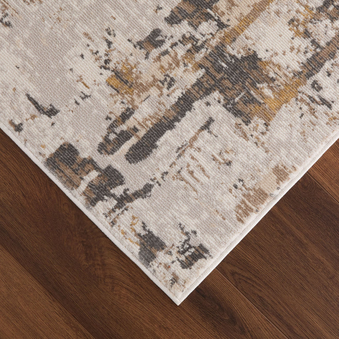 Veleka Gray Beige Painterly - U6014 - 3' x 8' Runner