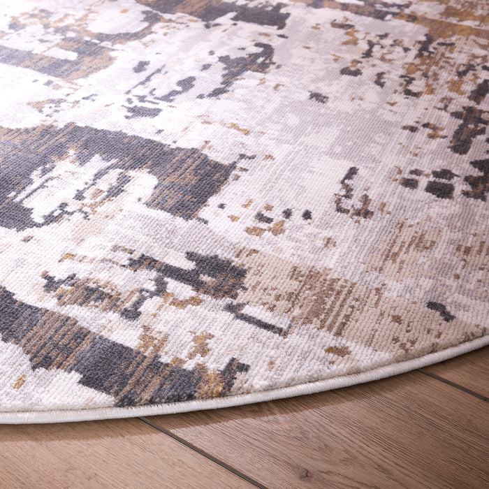 Veleka Gray Beige Painterly - U6014 - 5' Round