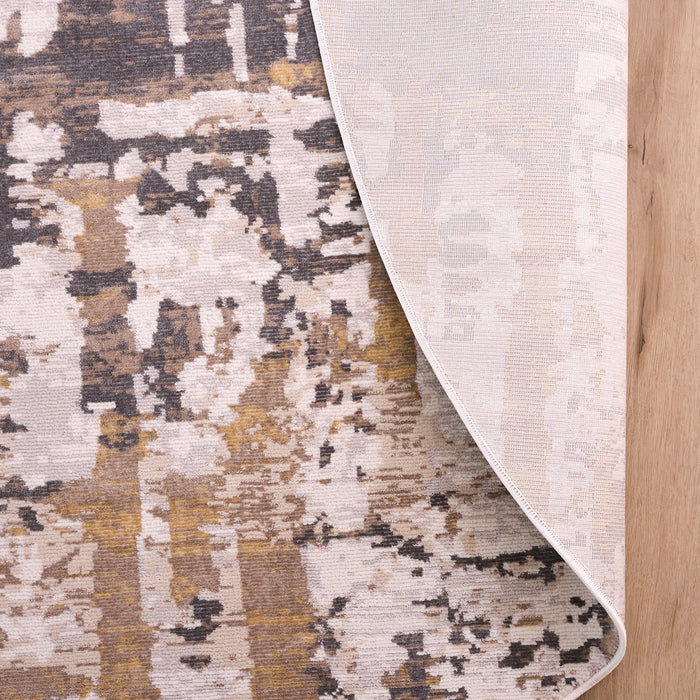Veleka Gray Beige Painterly - U6014 - 5' Round