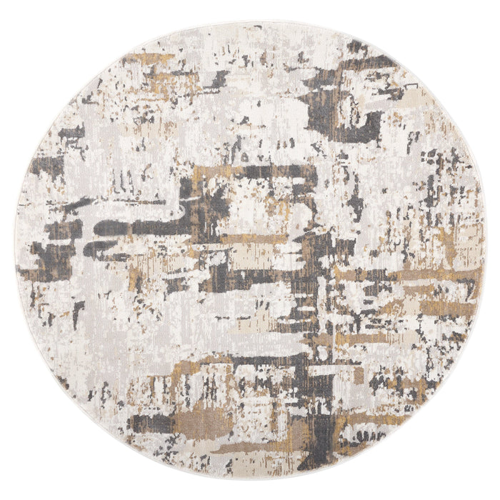 Veleka Gray Beige Painterly - U6014 - 8' Round