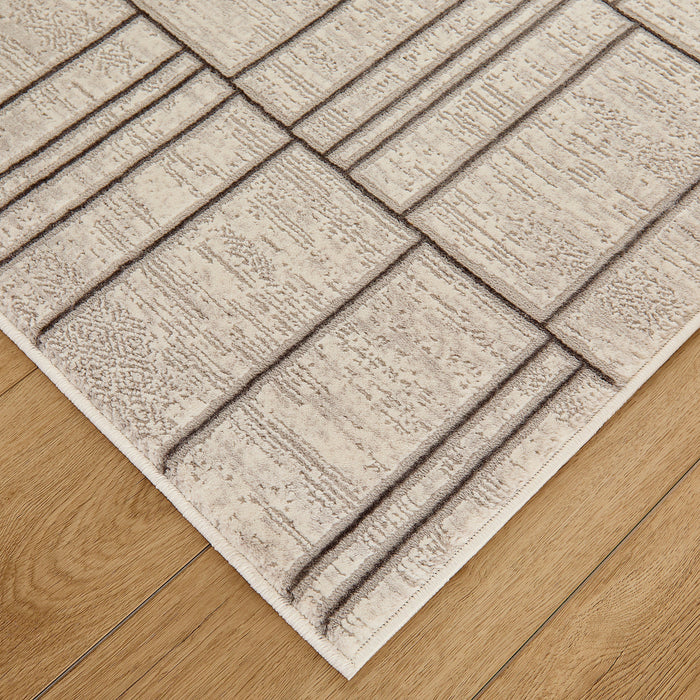 Timeless Luxe Black Ivory Linear Geometric - U6015 - 3' x 8' Runner