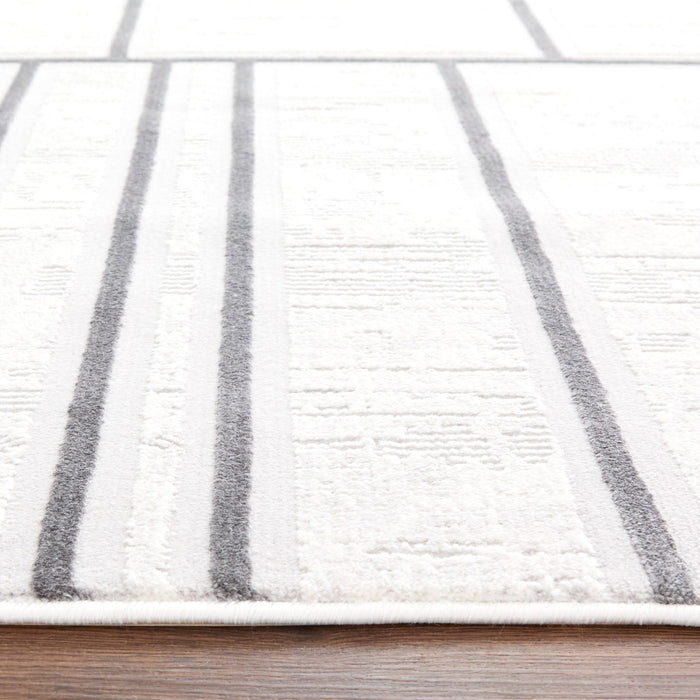 Timeless Luxe Black Ivory Linear Geometric - U6015 - 10' x 13'