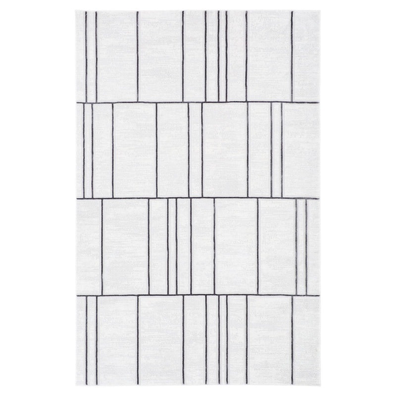 Timeless Luxe Black Ivory Linear Geometric - U6015 - 5' x 8'