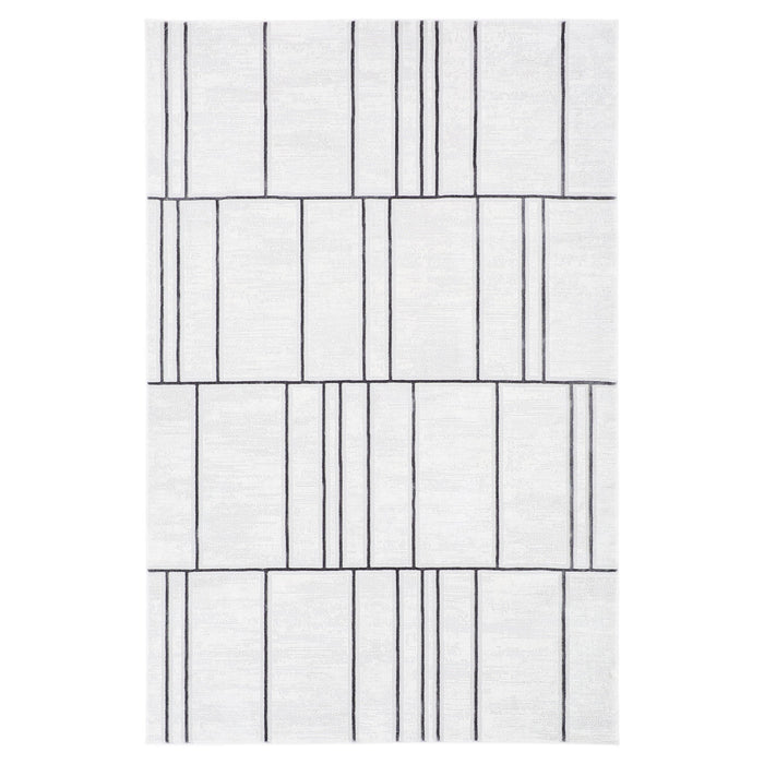 Timeless Luxe Black Ivory Linear Geometric - U6015 - 5' x 8'