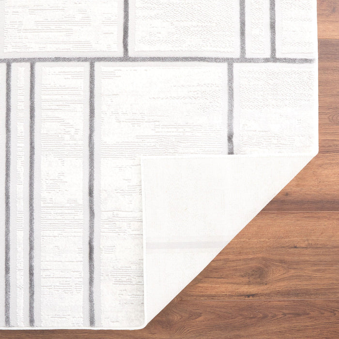 Timeless Luxe Black Ivory Linear Geometric - U6015 - 7' x 9'