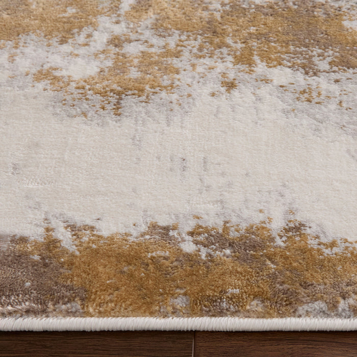 Veleka Gray Gold Painterly - U6017 - 3' x 8' Runner