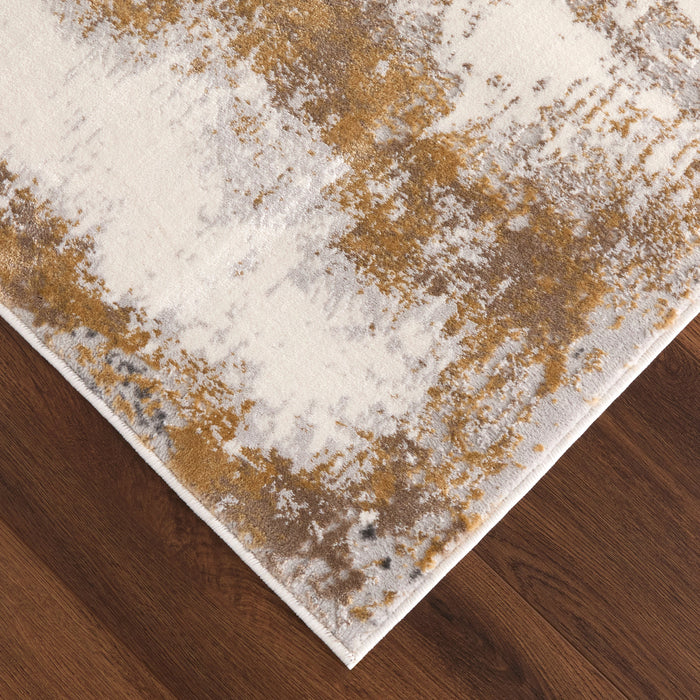 Veleka Gray Gold Painterly - U6017 - 3' x 8' Runner