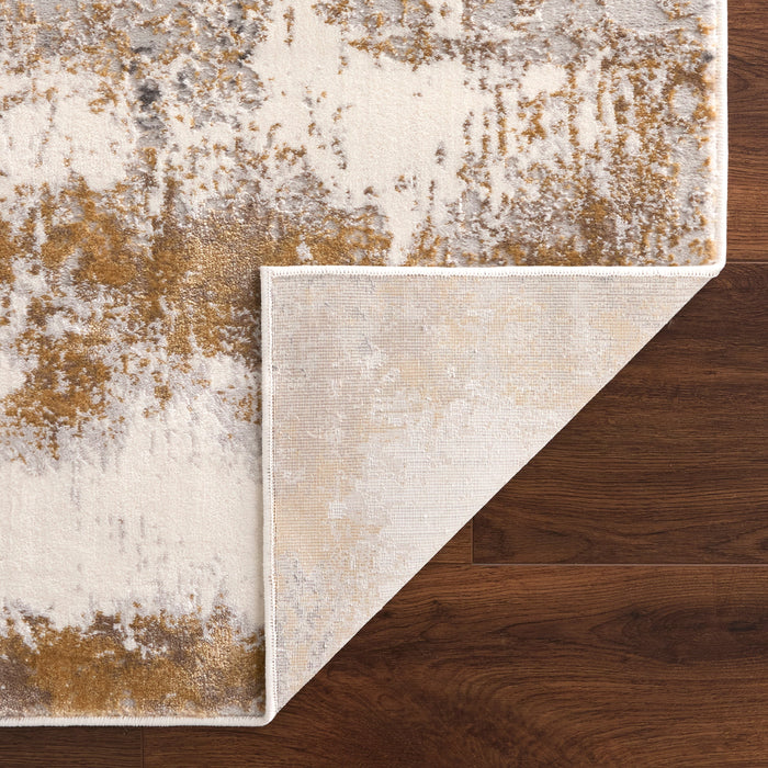 Veleka Gray Gold Painterly - U6017 - 3' x 8' Runner