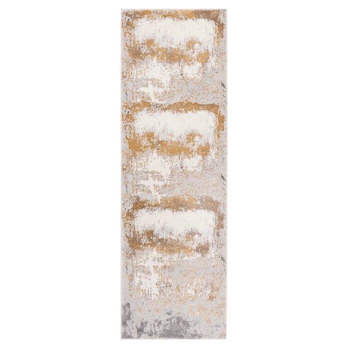 Veleka Gray Gold Painterly - U6017 - 3' x 8' Runner