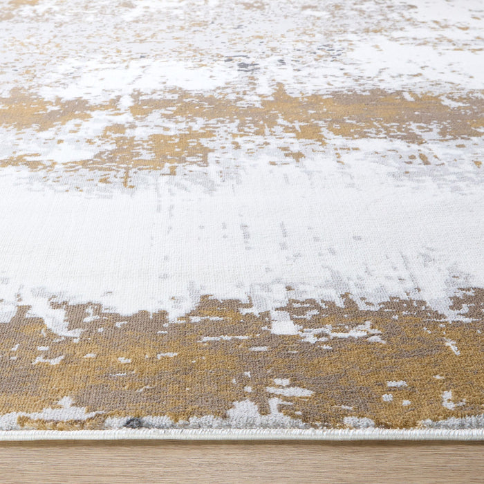 Veleka Gray Gold Painterly - U6017 - 5' x 8'