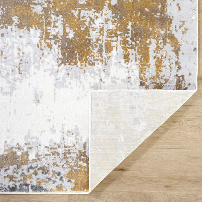 Veleka Gray Gold Painterly - U6017 - 5' x 8'